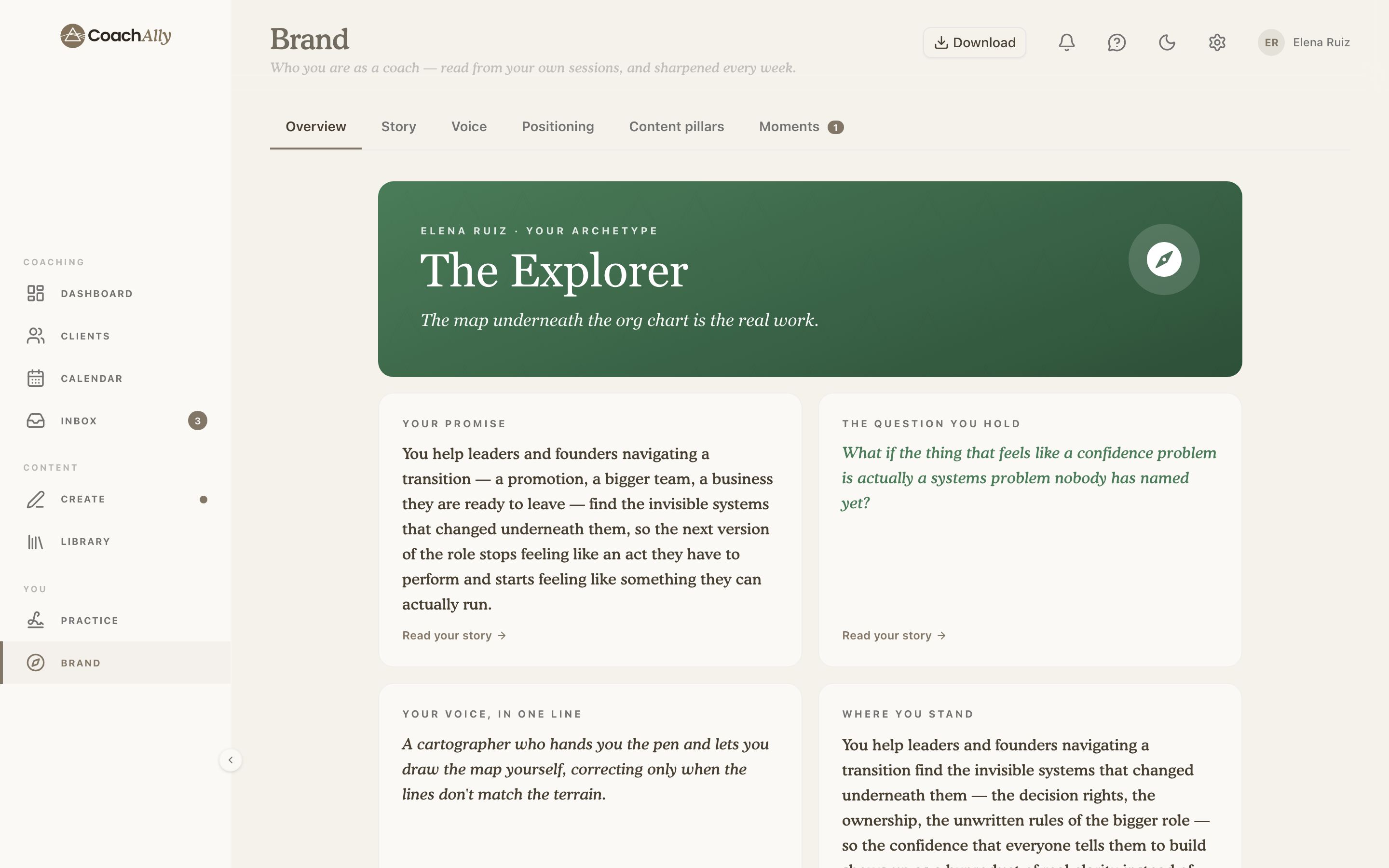 Brand positioning in CoachAlly